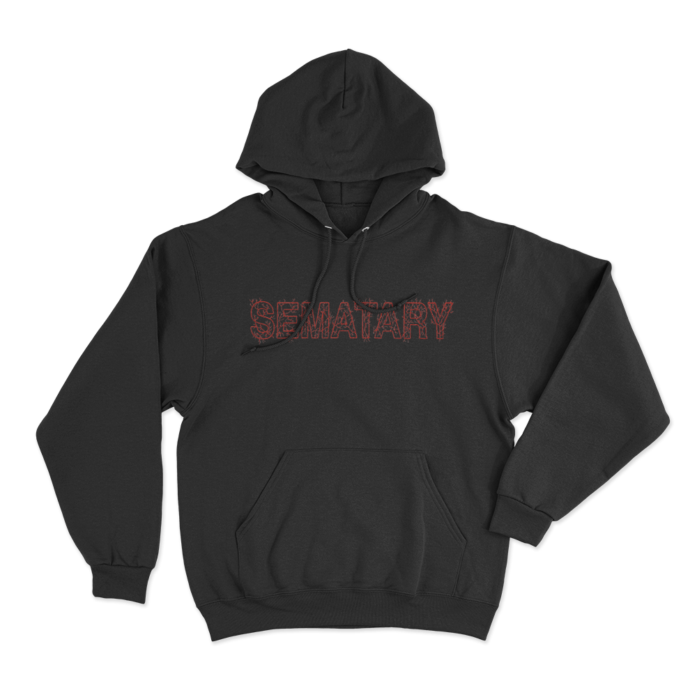 SEMATARY Red Logo Hoodie Black SEMATARY Red Logo Hoodie Black