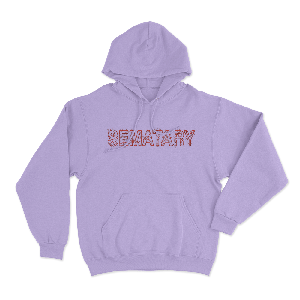 SEMATARY Red Logo Hoodie Purple SEMATARY Red Logo Hoodie Purple