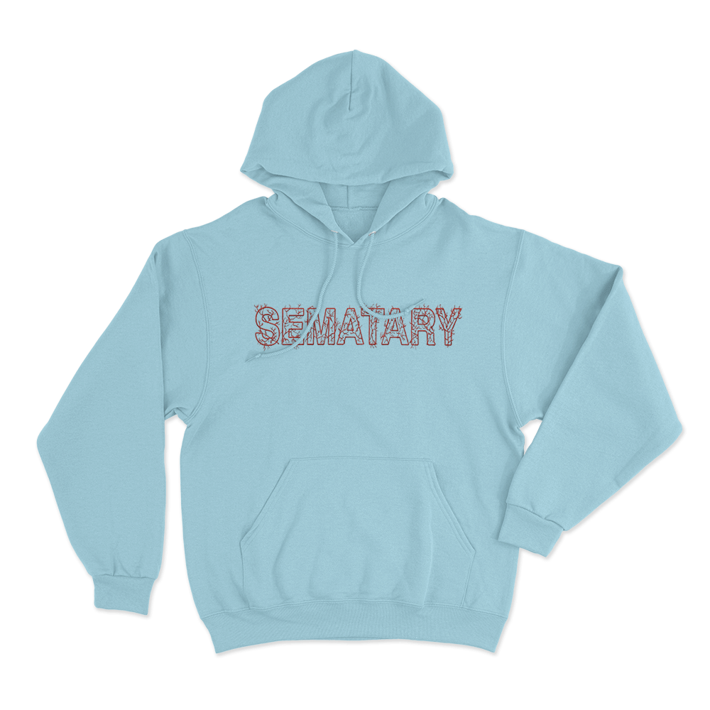 SEMATARY Red Logo Hoodie Sky Blue SEMATARY Red Logo Hoodie Sky Blue
