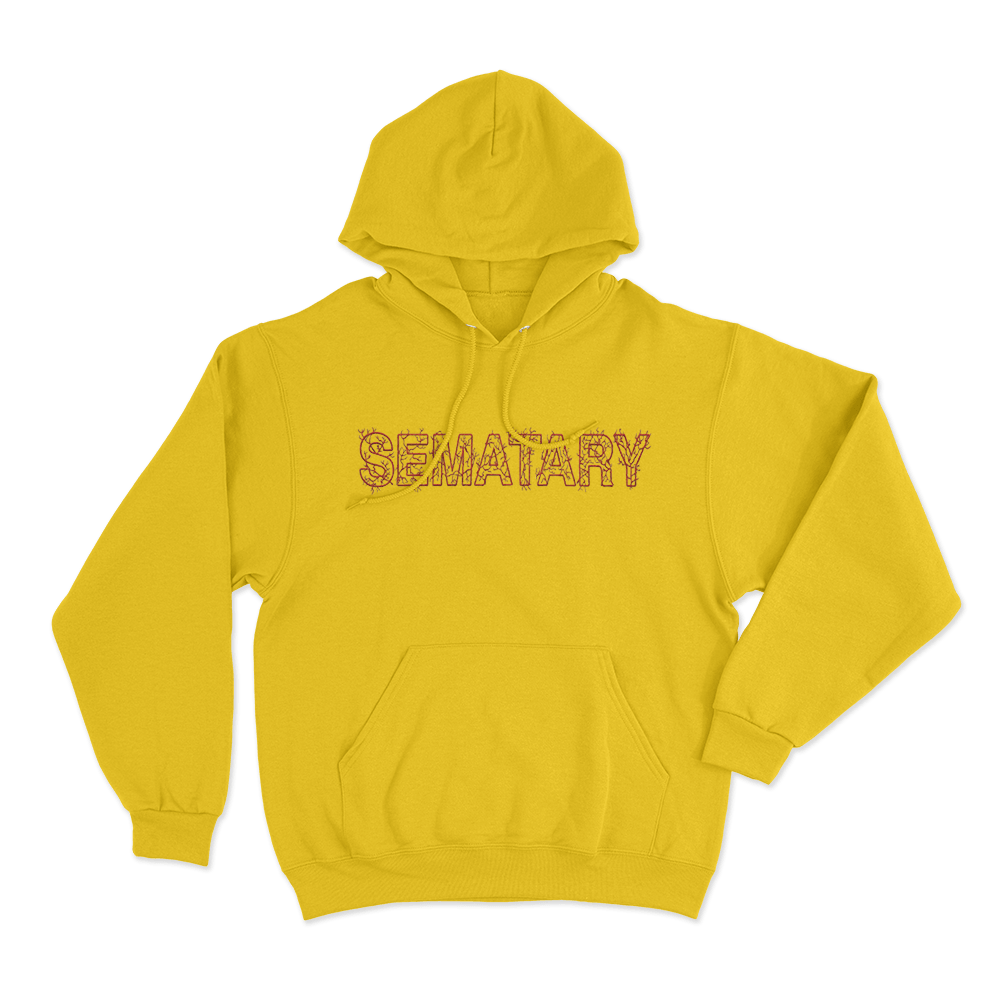 SEMATARY Red Logo Hoodie Yellow SEMATARY Red Logo Hoodie Yellow