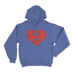 Sad Heart Hoodie Blue